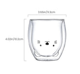 Prismora Double Layer Cute Animal Glass Kitty 250ML